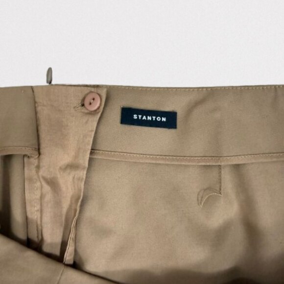 Lafayette 148 New York Stanton Ankle Pants Cotton Blend Side Zip ‎Size 14 Khaki - Picture 4 of 9